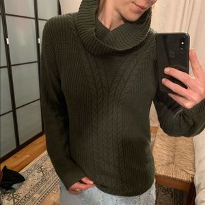Banana republic green cotton knit turtleneck